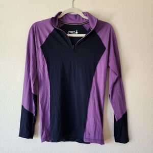 Smartwool Merino Wool 150 Baselayer Colorblock 1/4 Zip Jacket S